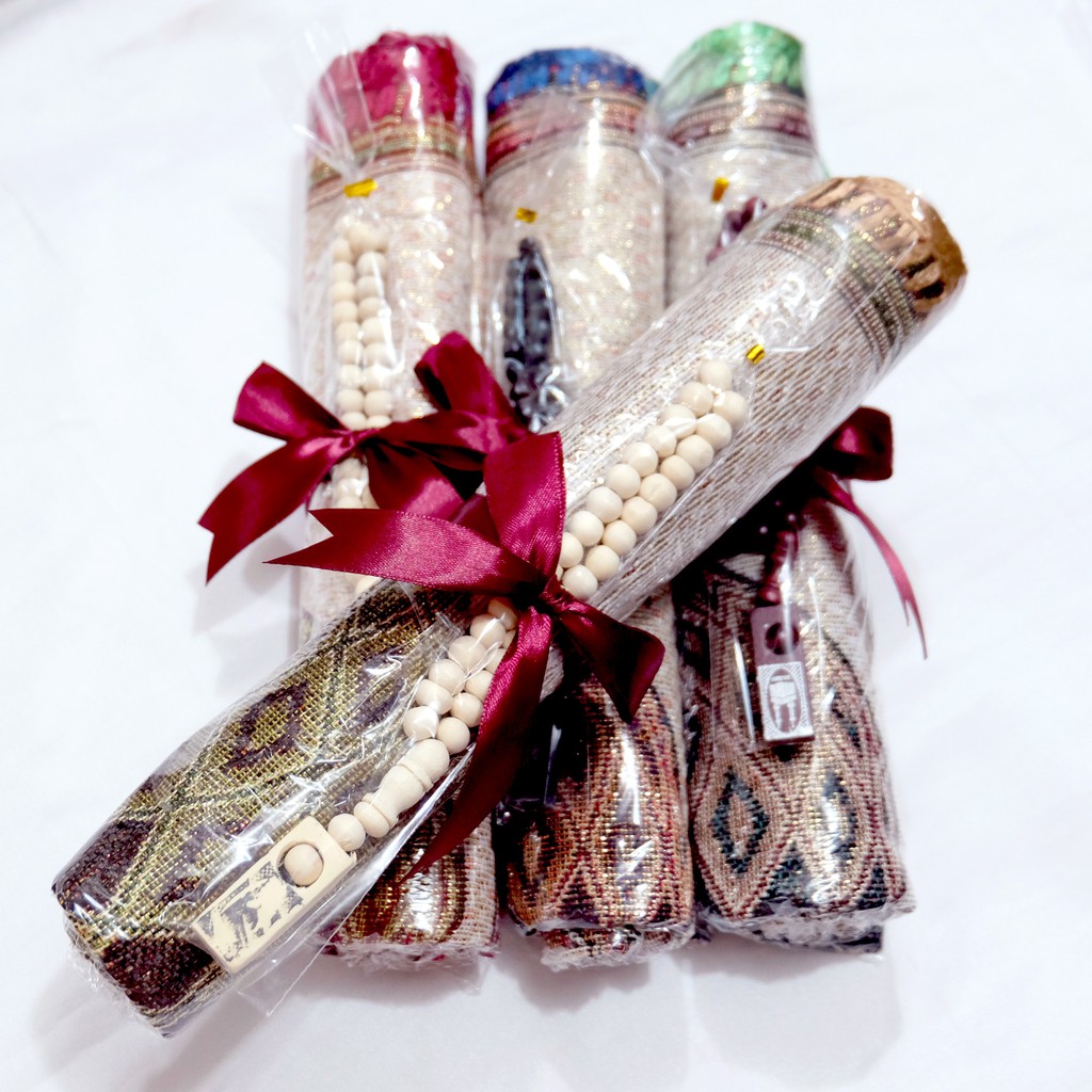 GIFT ROLL Sajadah RIYADH Besar Free Tasbih Souvenir Pernikahan / Hampers Sajadah