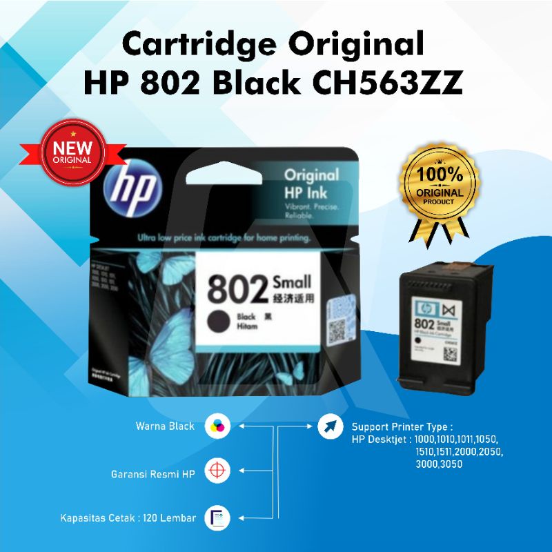 Tinta HP 802 Black Original Ink Cartridge