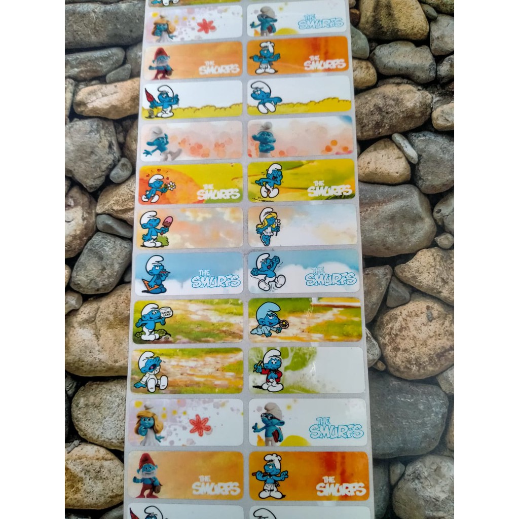 

Stiker Label Nama Name Sticker Waterproof Anti Air SMURF
