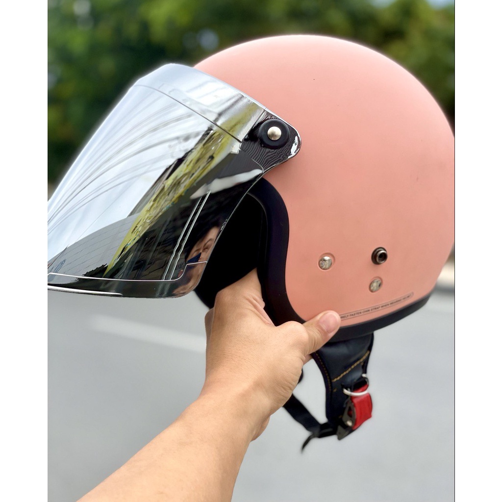 Helm Bogo Dewasa Retro Kaca Iridium Datar Sni