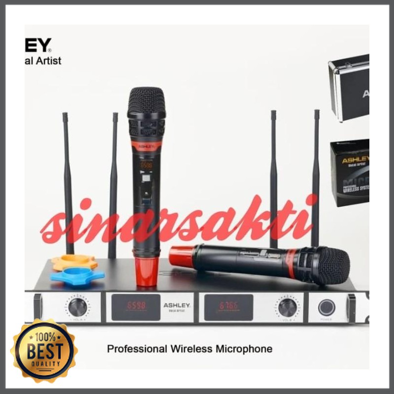 Mishad Shop -  MIC ASHLEY VOCAL ARTIST + KOPER WIRELESS 4 ANTENA ( ORIGINAL) GU-5117-1715