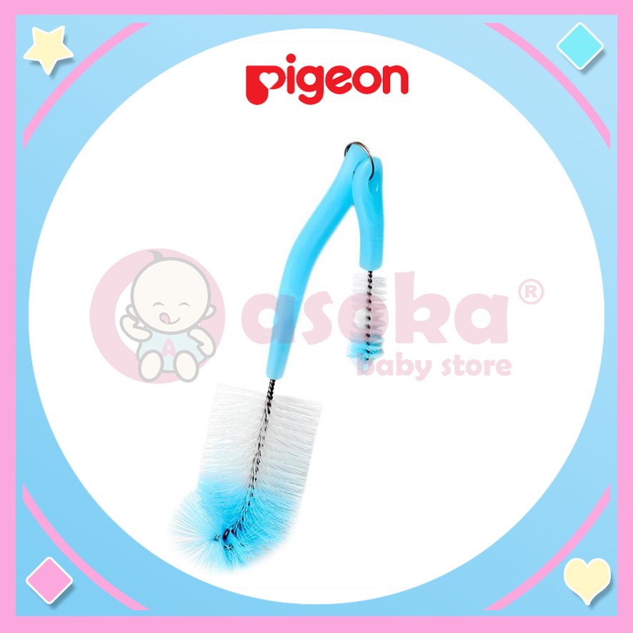 Pigeon Sikat Botol 2in1 Bottle &amp; Nipple Brush / Sikat Pembersih Botol &amp; Dot ASOKA