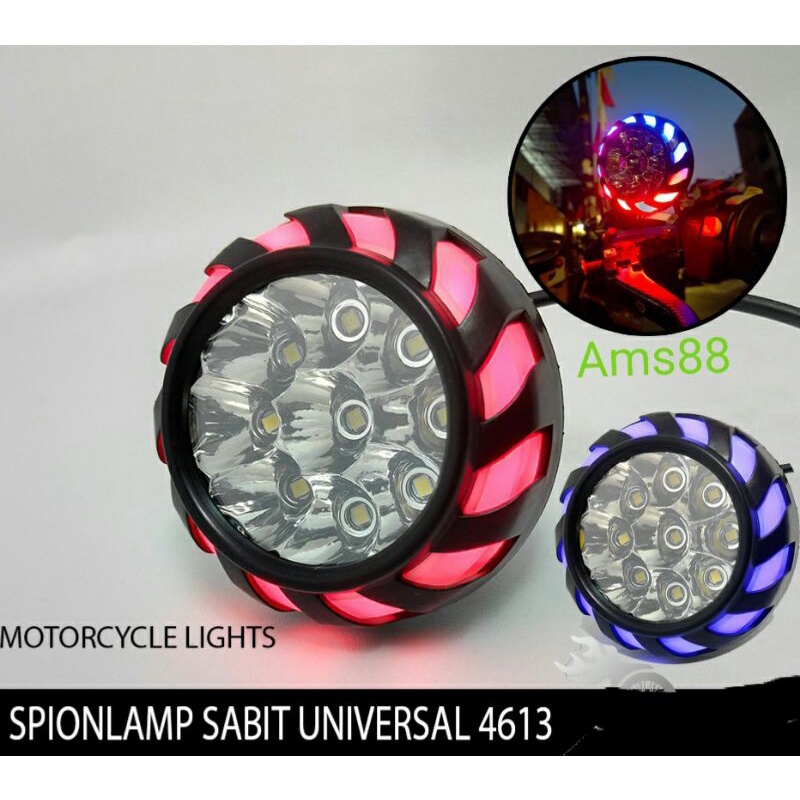 Lampu Tembak Lampu sorot Led Bracket Spion 9 Mata Led Angel Aye 5 Mode / Lampspion motor Spiral