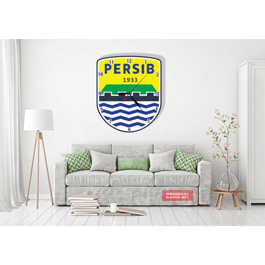 JAM DINDING PERSIB KAYU UNIK BESAR VINTAGE CUSTOM KADO ULANG TAHUN HIASAN RUMAH MURAH TERLARIS