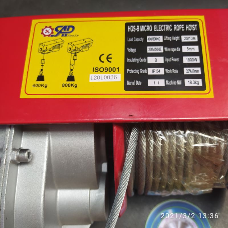 mini electric hoist 800kg elektrik hoist 800 kg