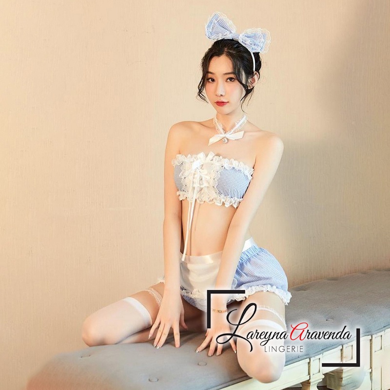 Set Lingerie + CD + Bando Seksi Model Costume Maid Eropa Deluxe LG432