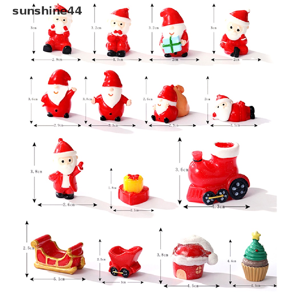 Sunshine 1PC Miniatur Santa Claus / Snowman Bahan Resin Untuk Dekorasi Lansekap Mikro