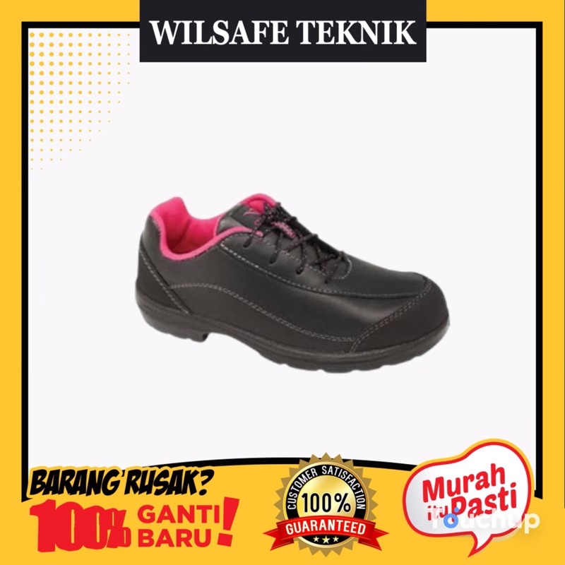Sepatu Kerja WANITA CEWK PEREMPUAN Proyek Safety Boots Shoes Cheetah Women 4007H Hitam