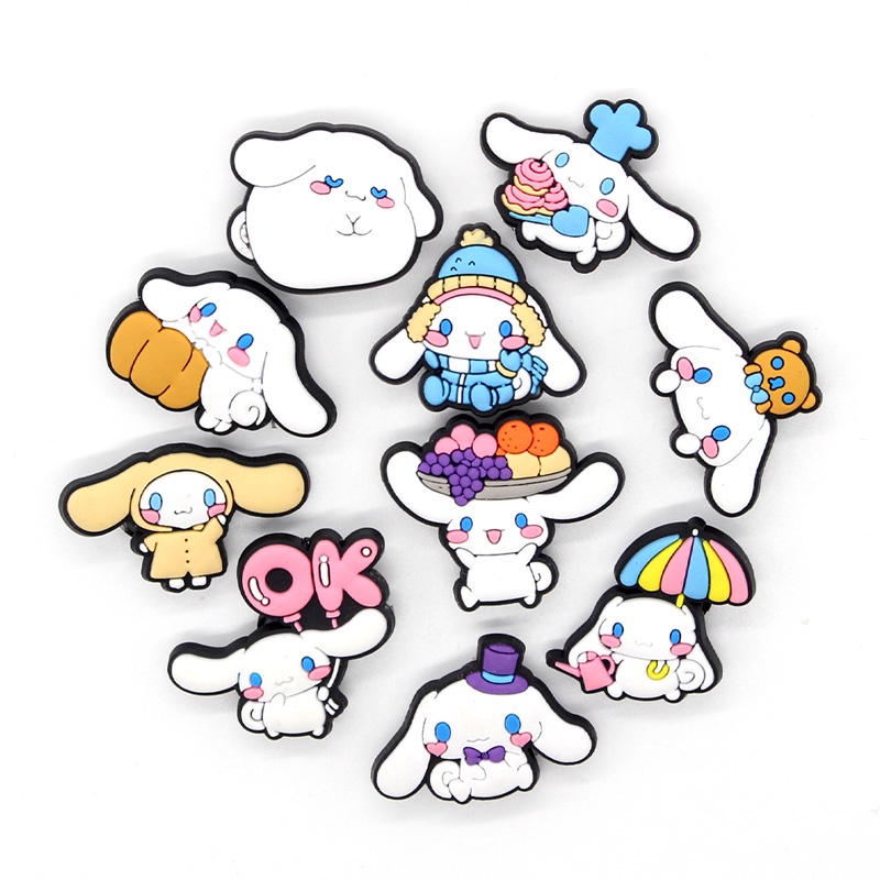 Cinnamoroll Jibbitz charms Crocs Aksesoris DIY imut pin pvc Bahan Untuk Dekorasi Sepatu Hadiah anak wanita