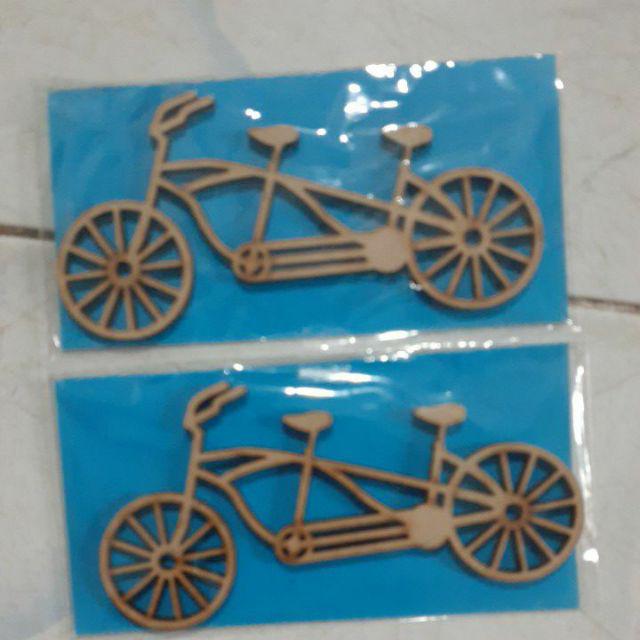 Rs 11 X 5,8 Cm Scrapbook Sepeda Couple Chipboard / Mdf / Triplex / Kayu / Dekorasi / Mahar