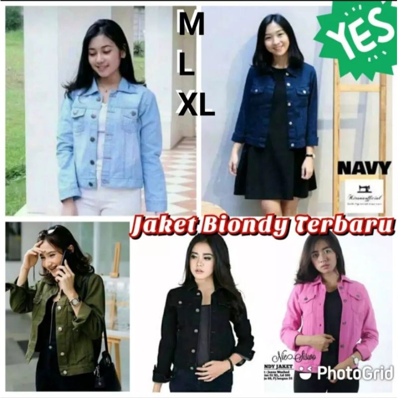 JAKET BIONDY DENIM JAKET JEANS WANITA JINS JAKET WANITA CEWEK CEWE