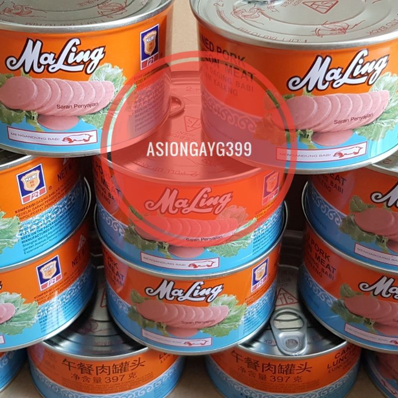 

Ma Ling Luncheon Pork 397gram TTS Canned / Daging Ham Babi Maling UKURAN BESAR