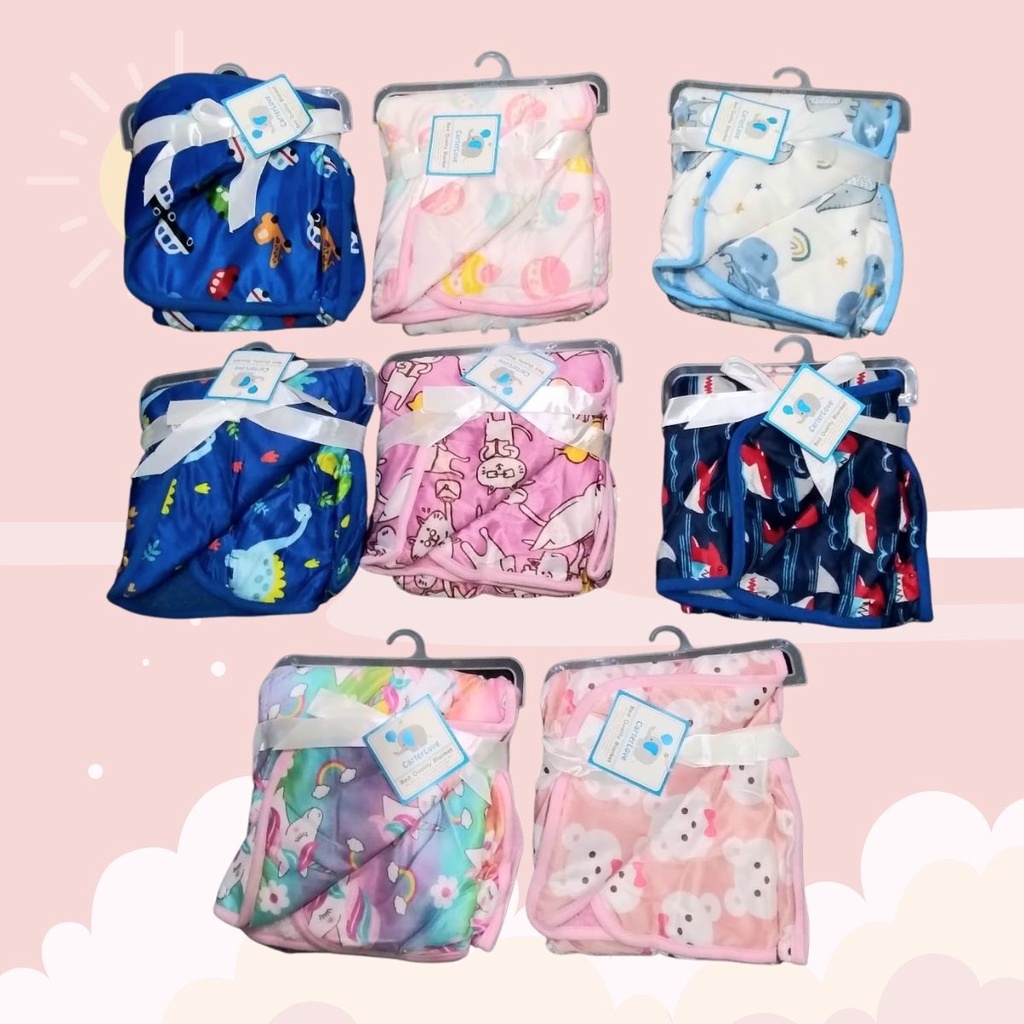 Selimut Bayi Double Fleece "Just To You" Karakter Baru Lahir Dengan Topi Motif Yang Bagus Lucu Bulu