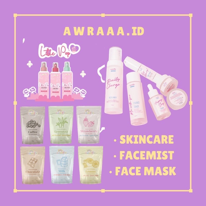 [OFFLINE STORE RESMI‼️] READY MASKER,SKINCARE DAN FACEMIST LITTLE POP CAMILLE BEAUTY MASKER WAJAH CA