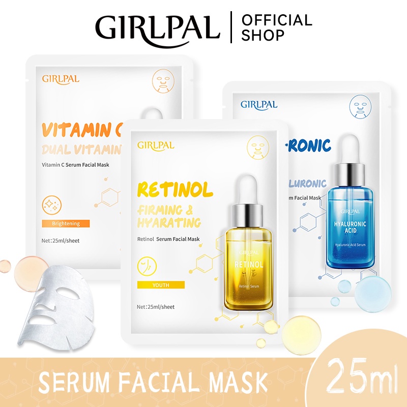 GIRLPAL Serum Facial Mask Sheet Mask / Moisturizing Masker Deep Wajah Facial Skincare