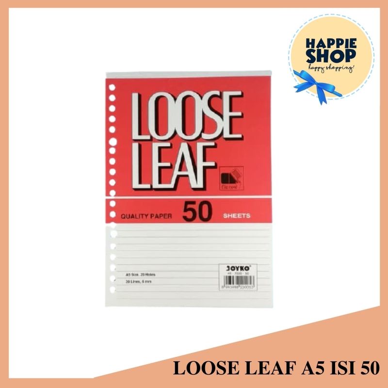 refill kertas loose leaf paper joyko a5 isi 50 lembar file note stationery murah