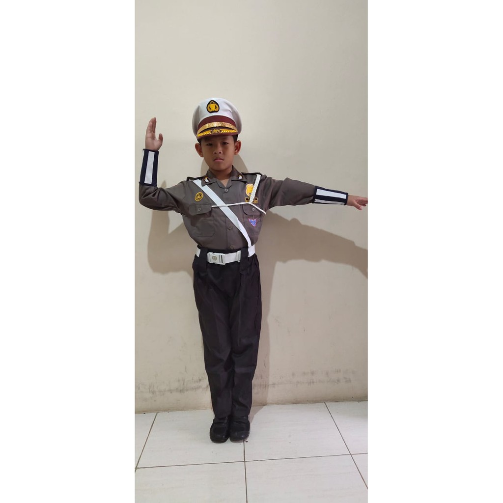 SB Collection Stelan Seragam Irsan Profesi Polisi Police Kostum Baju Anak Cilik Laki-Laki