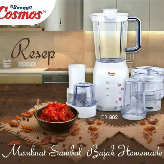 Blender Chopeer 4 in 1 Plastik 1.2 Liter Cosmos Blenz CB 802 - CB802 1.2L Original