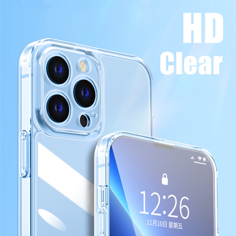 Casing Tempered Glass phone case for iPhone 11 Pro MAX 12 13 Pro MAX 13 mini Transparan shockproof