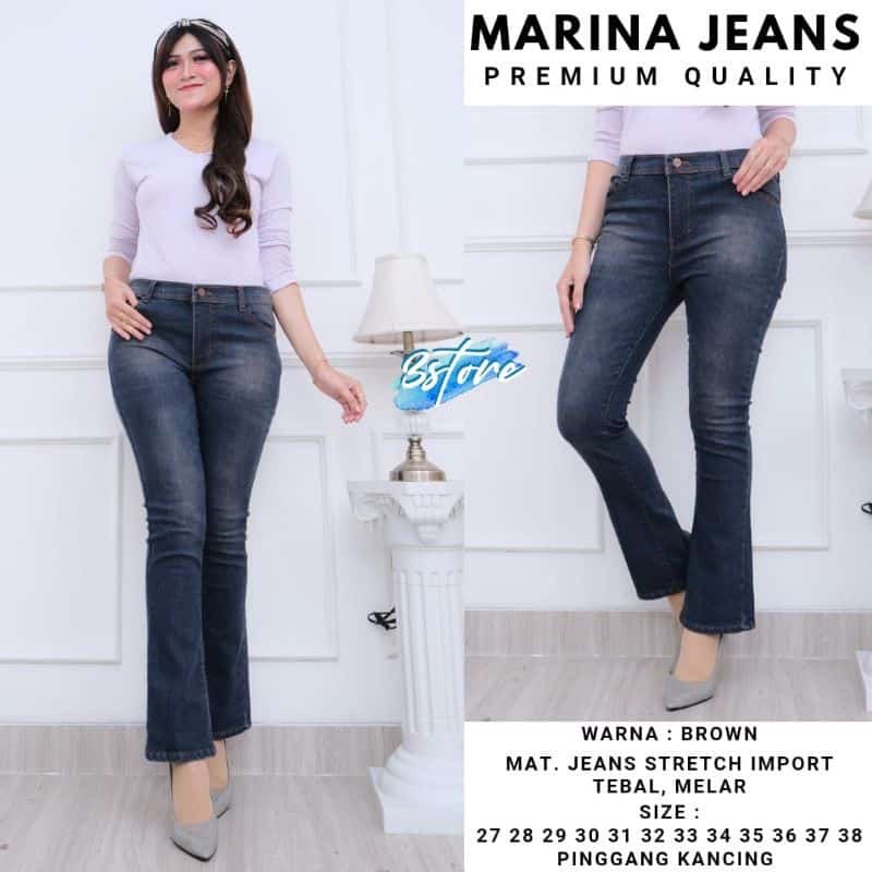 MARINA JEANS|CELANA PANJANG JEANS CUTBRAY