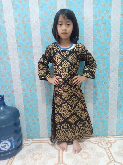 Batik Couple Keluarga - Couple Batik Indonesia Sarimbit Gamis Familly Set Hrb026 Batik Putra Hadi 28