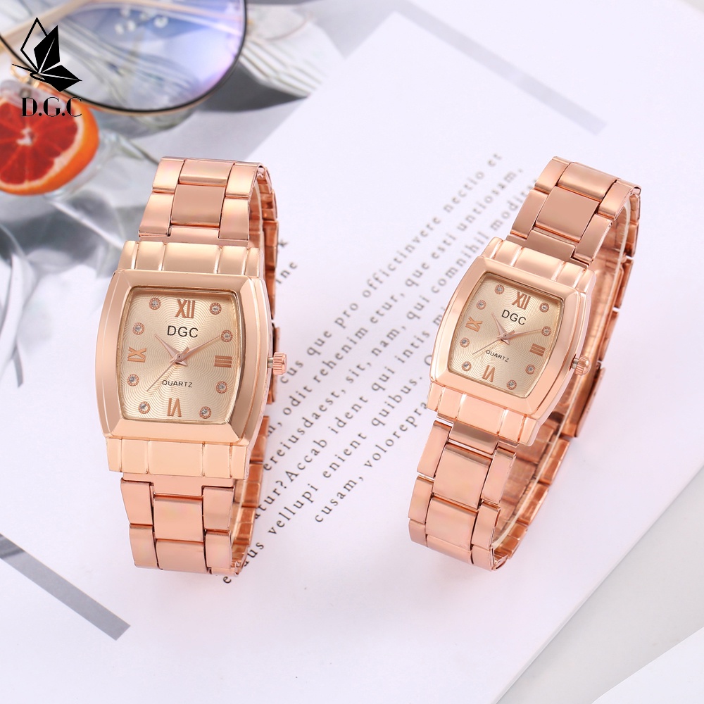 ✅Jam Tangan Wanita Terbaru Premium Mewah Stainliss Steel Tanggal Aktif Persegi Panjang Import Quartz Analog C85