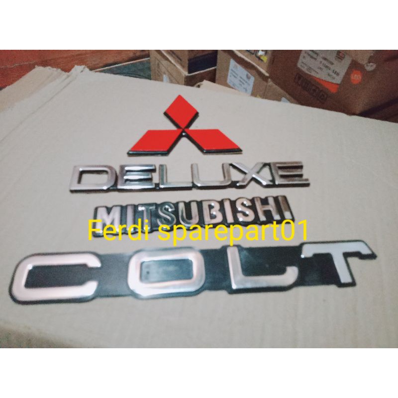 Logo Emblem COLT T120 lama satu set komplit 4biji COLT/MITSUBISHI/TIGA BERLIAN/DELUXE