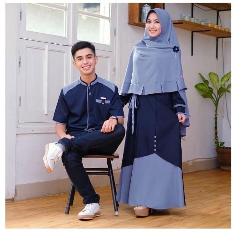 Samawa Couple Set Pakaian Pasangan Muslimah Keluarga Baju Couple Muslim Suami Istri Couple Kondangan