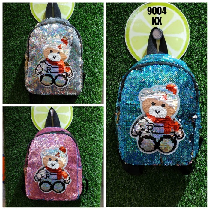 Tas Ransel Anak Wanita / Tas Sekolah Sequin Karakter Lucu Impor II