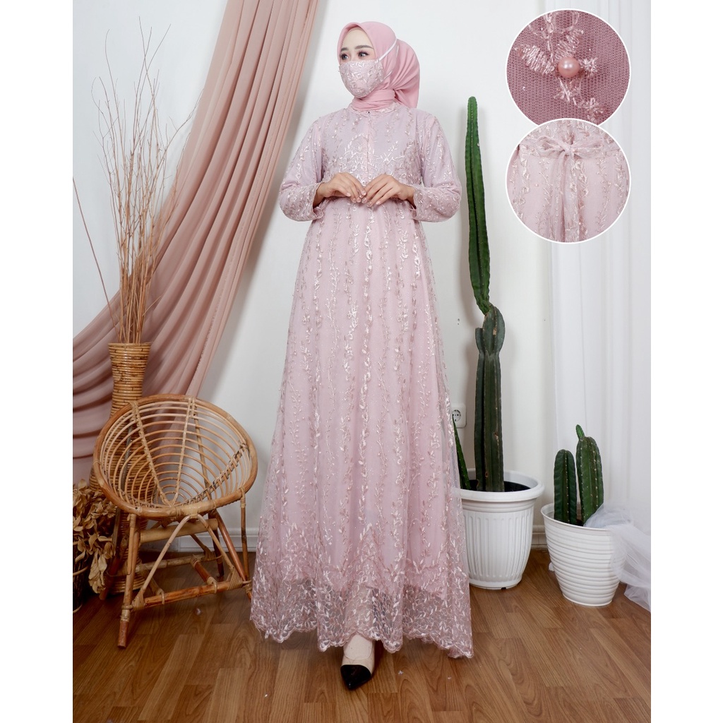 Permata Olshop / Kebaya Gamis Busui Zaya Modern Syofas / Gamis Modern Pesta Mewah / Kebaya Seragam