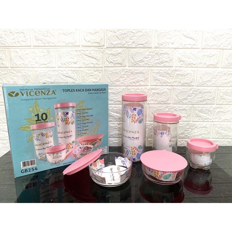 Toples kaca dan mangkuk vicenza GB254 toples kue lebaran