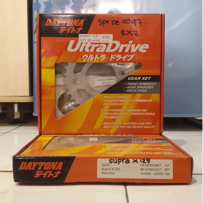 NEW GEAR GIR SET RACING SUPRA X 125/KARISMA ASLI ORI DAYTONA