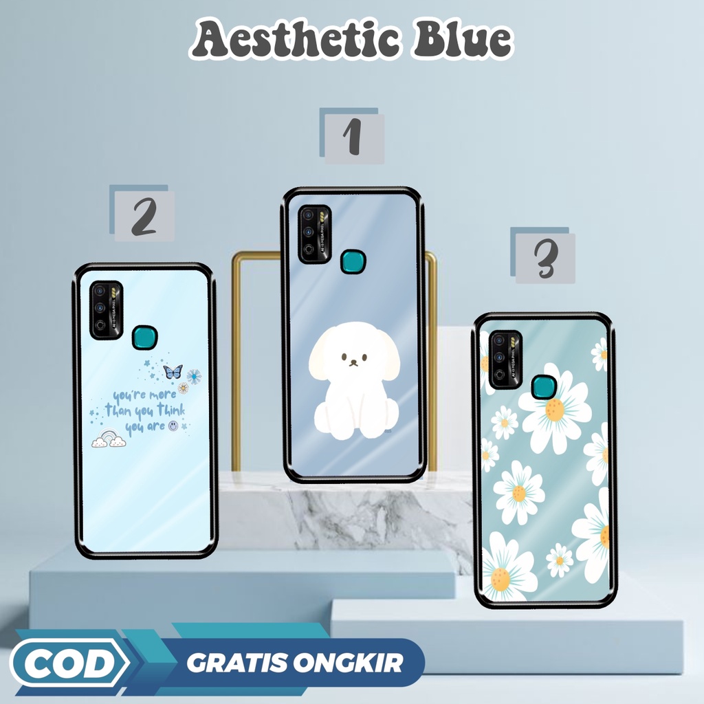 SRC - Case All Type Hp Xiaomi Redmi Note 8 Note 8 Pro Note 9 Note 9 Pro Note 10 / 10s Casing Hard case 2D Terbaru [ AESTHETIC BLUE ] - Case hp - Casing hp - Kesing hp - Case Kilau Glossy - Kondom hp - Hardcase hp - Sofkes hp - Sofcase hp - Silikon hp COD