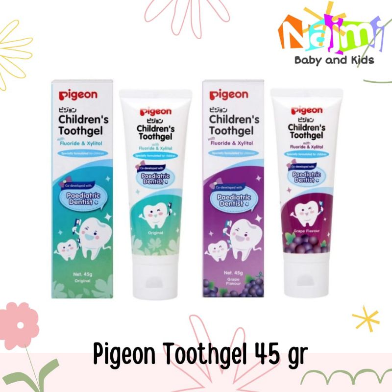 PIGEON Children Toothgel 45 gr Grape Original Flavour / Pasta gigi bayi anak Toothpaste