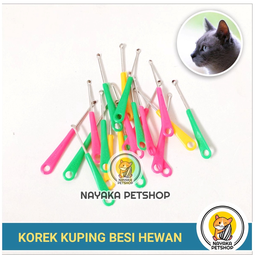 Korek Telinga Kucing Besi Stainless Pembersih Kuping Korekan Anjing Hewan