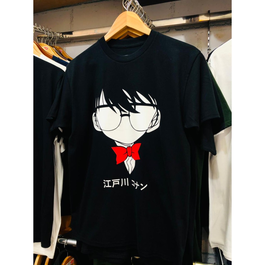 Tshirt Anime Detective Conan Tie Black Case Closed Kanji