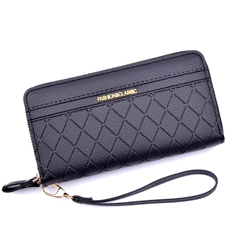 DOMPET WANITA 2 RESLETING IMPORT SERMAI WA120B5 PREMIUM HITAM KULIT PESTA KOREA TALI BATAM MURAH ABG