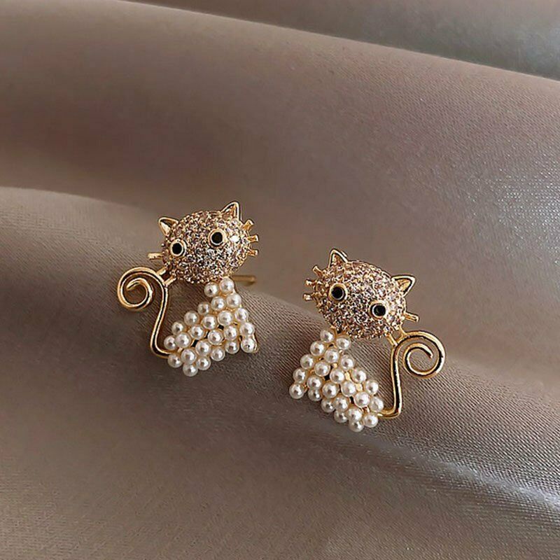 2021 new animal pony bird KC gold crystal earrings earrings women's jewelry gifts factory wholesale in stock