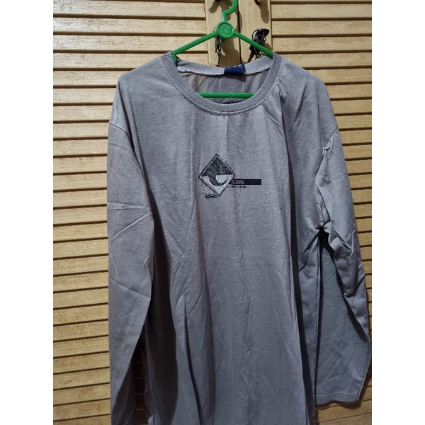 baju kaos pria lengan panjang abu abu ukuran xxl