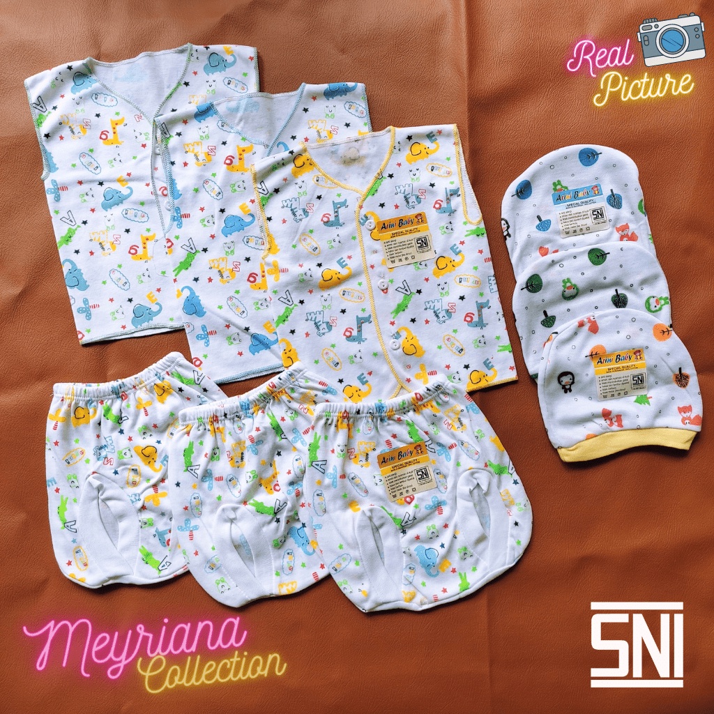 Kualitas SNI - 9 PCS Baju Bayi Kutung Celana Pop Kacamata Dan Topi Bayi Baru Lahir Special Quality