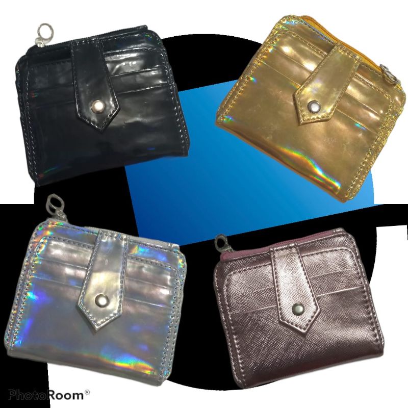 dompet wanita kancing hologram