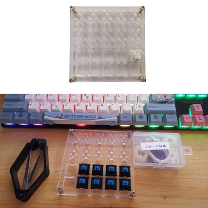 Btsg Double Layer Switch Lubricate Board 2-in-1 Keyboard Mekanik Switch Tester Base DIY Alat Lube Modding Station Pla