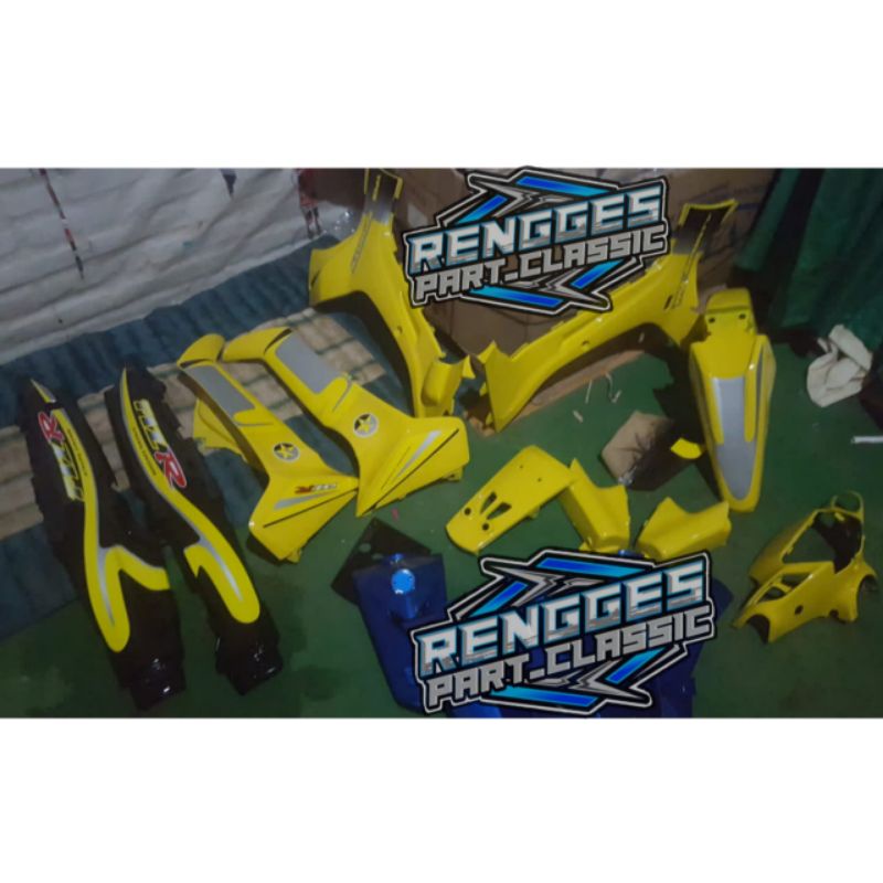 paket body fiz r kuning hitam full halus cover bodi fiz r halus set striping