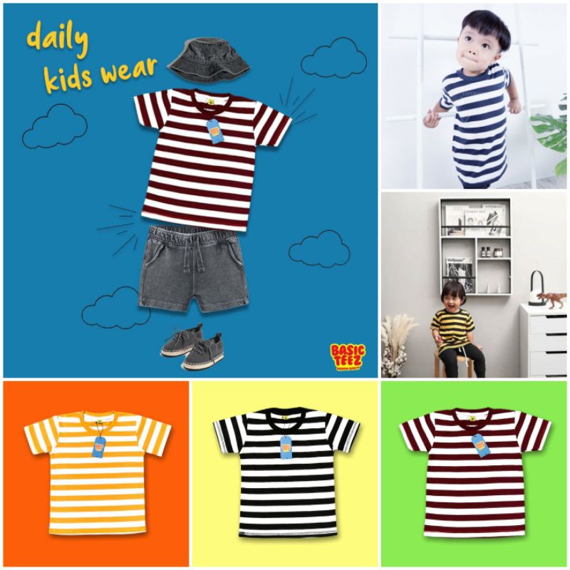 Kaos Anak Stripe Salur Big Stripe Series, Cotton Combed