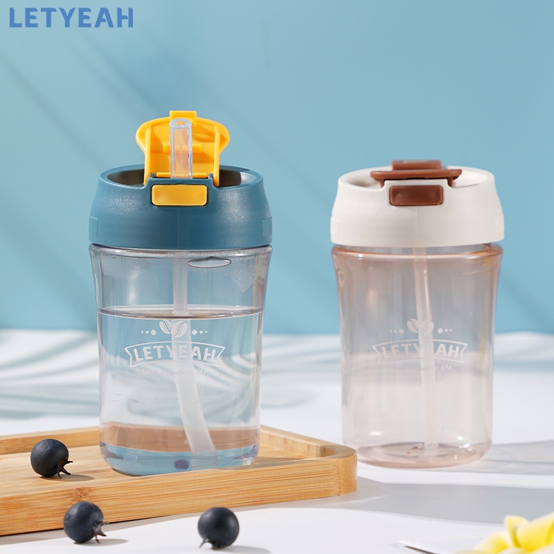 letyeah Botol minum 400ml anti bocor tumpah /botol minum kopi portable tahan panas /botol minum anak sedotan lucu /coffe cup/tumbler kopi