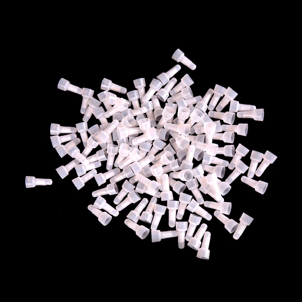 Adawnshbhyu 100pcs Closed End Crimp Caps Terminal Kawat Listrik Connector Cap AWG 16-14