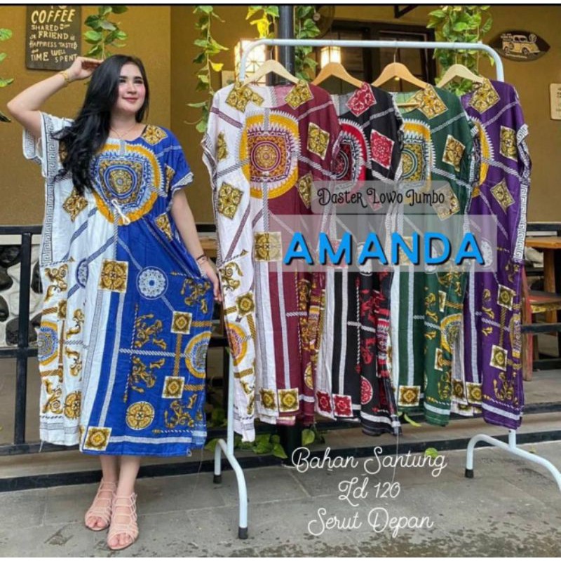 Daster lowo kelelawar Amanda tali serut depan bahan rayon jumbo ld 120cm harga murah wanita modern