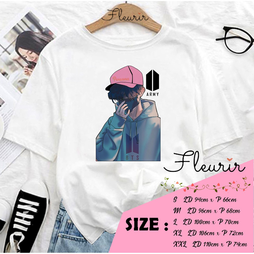 FLEURIR - KAOS  ARMY WANITA DEWASA LENGAN PENDEK TEE UNISEX WANITA PRIA