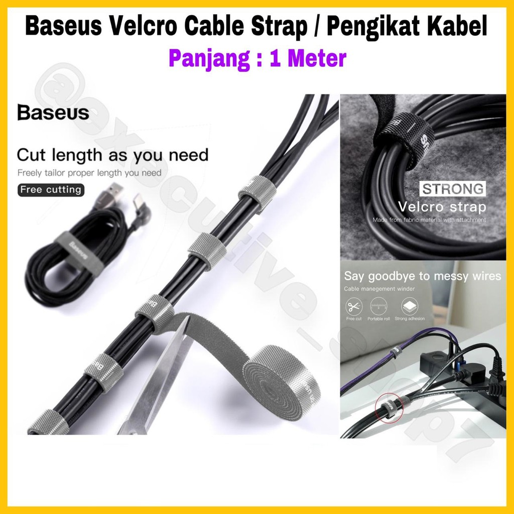 Baseus Velcro Cable Strap / Pengikat Kabel - Panjang 1 Meter