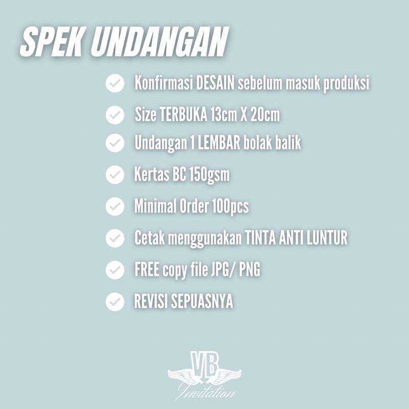 Undangan Pernikahan Aesthetic Murah Simpel Elegan Cantik Proses Cepat Undangan 1 sisi uk 13x20